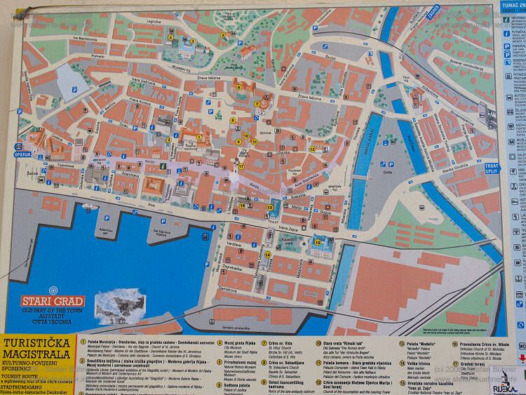 der Stadtplan von Rijeka