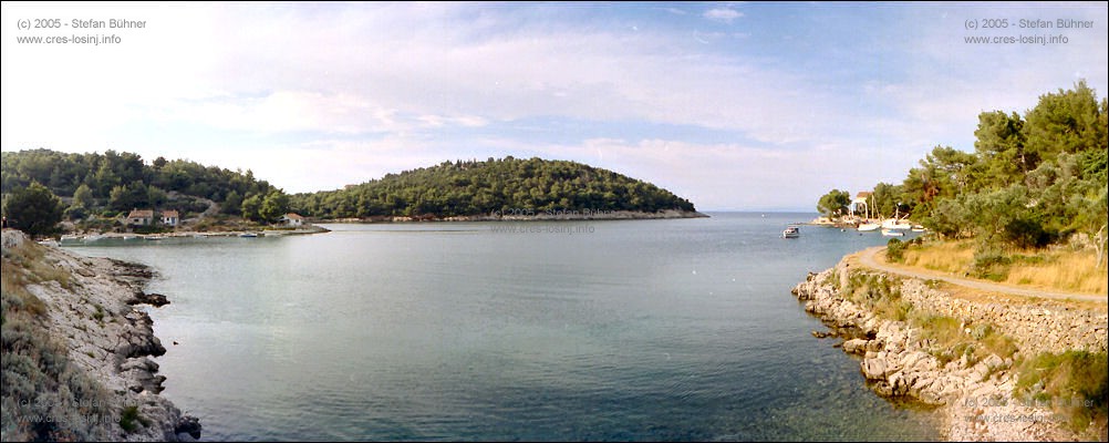 Panoramafotos von der Insel Losinj - Blick in die Bucht Valdarke bei Mali Losinj